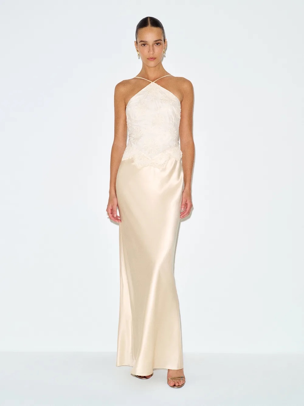 NWT Reformation Jillian Silk Dress Fior Di Latte Embroidery Size 4